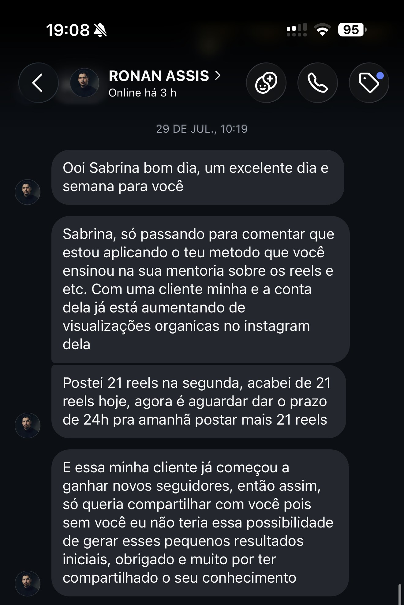Resultado real de quem aplicou o método